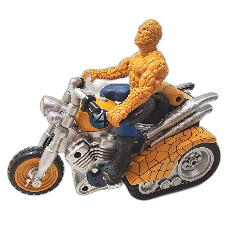 Marvel Toy Biz Fantastic Four 4 THING Bump and Go Rock Cycle w/ Headlight 2005